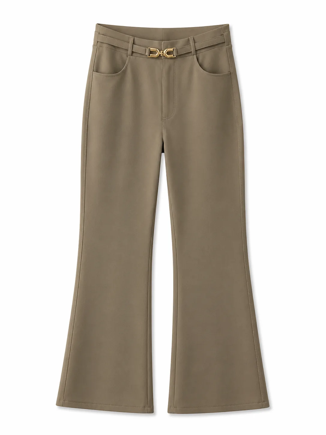 Women’s High Waist Belted Bootcut Trousers