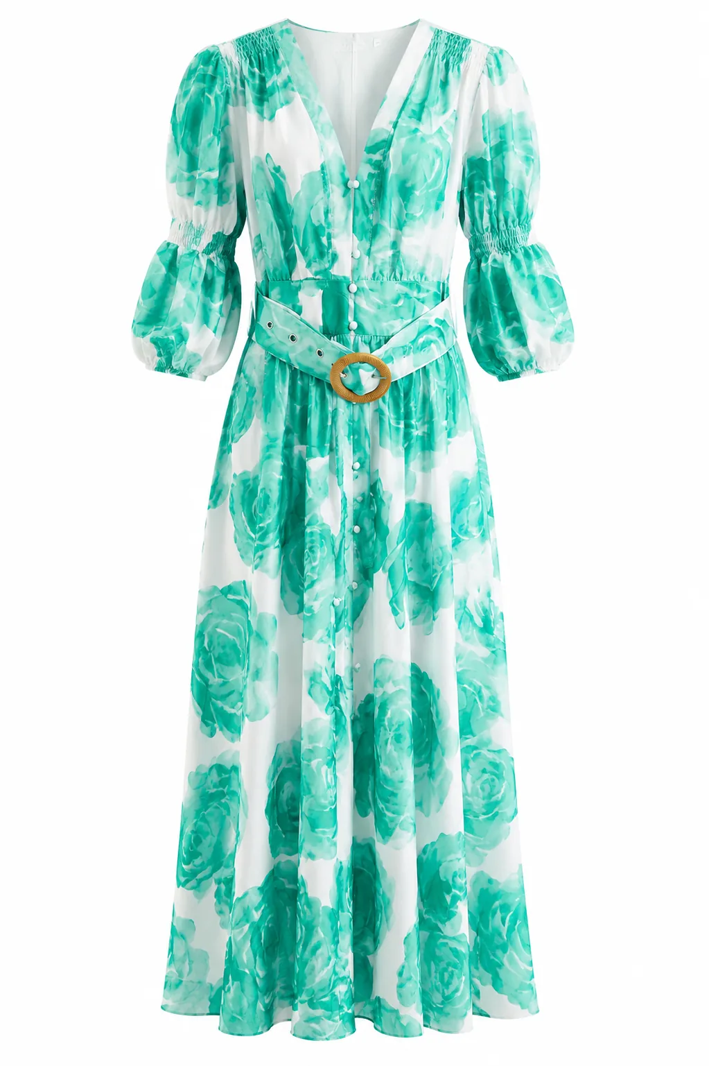 Woman’s Floral Belted Maxi Dress