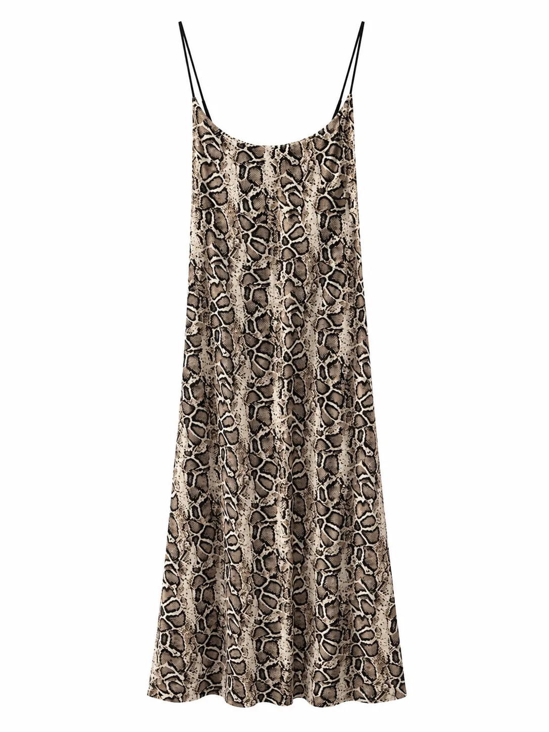 Women’s Snake Print Slip Midi Dress